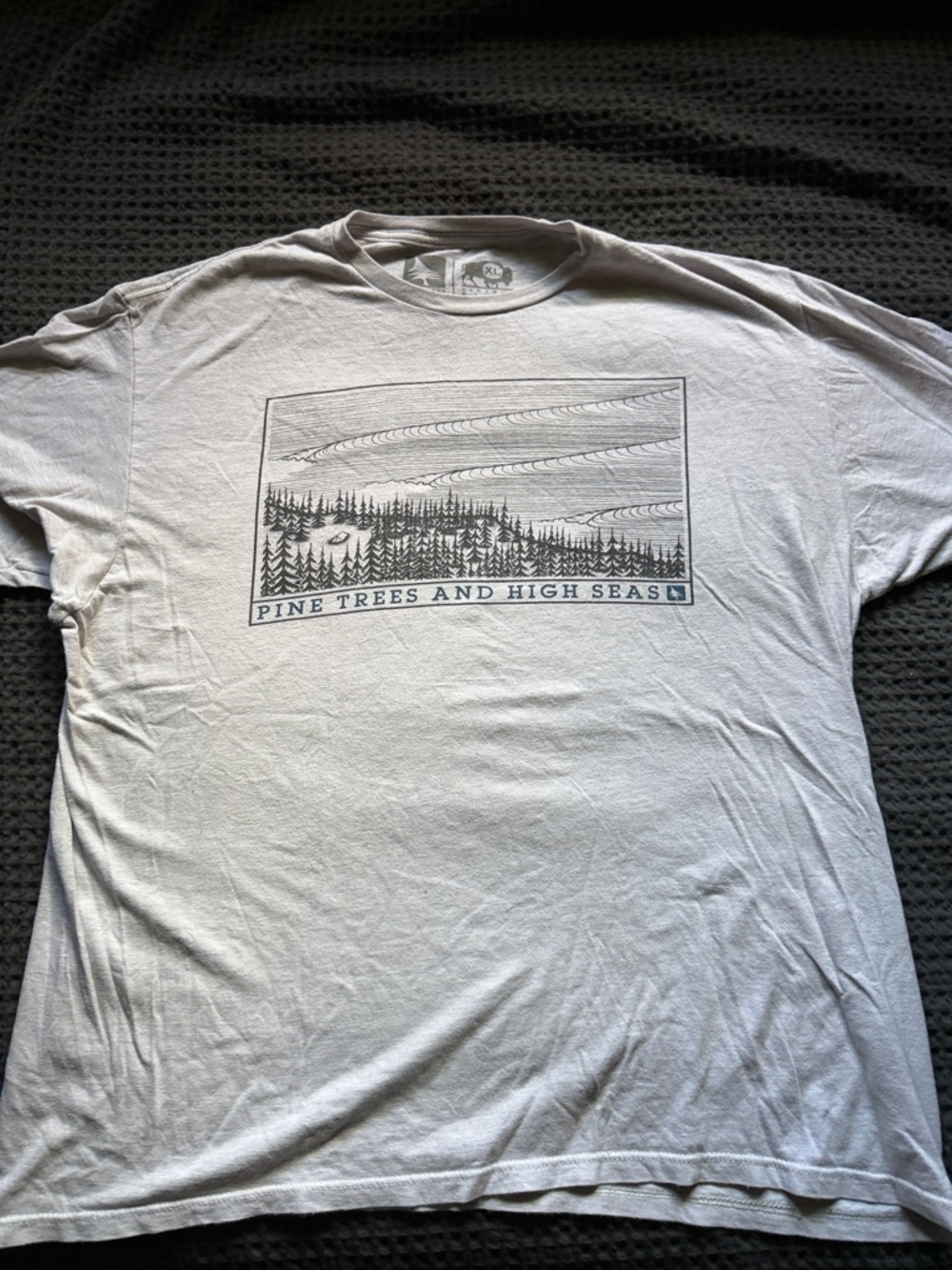 Pine Trees and High Seas Graphic Tee - Light Gray